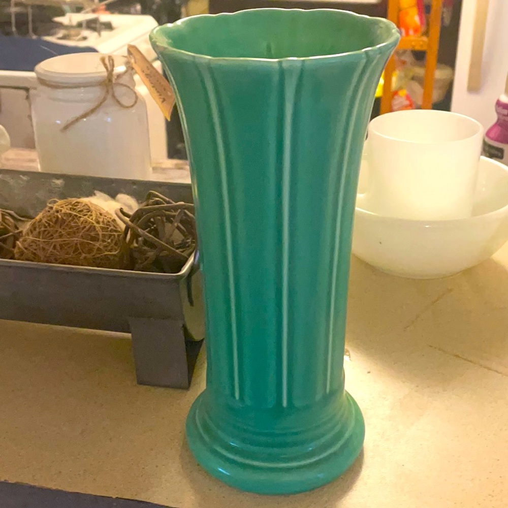 COPY - Vintage, Original Fiesta Green 8 inch Vase. Very Rare.